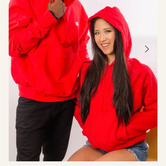 Red champion reverse weave hoodie - Picture 2 of 5